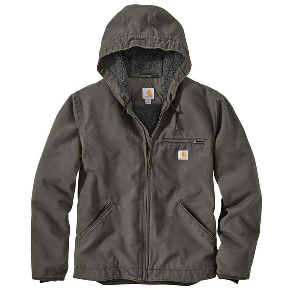 Buy Carhartt Mens OJ392 Washed Duck Sherpa Lined Hooded Jacket ...