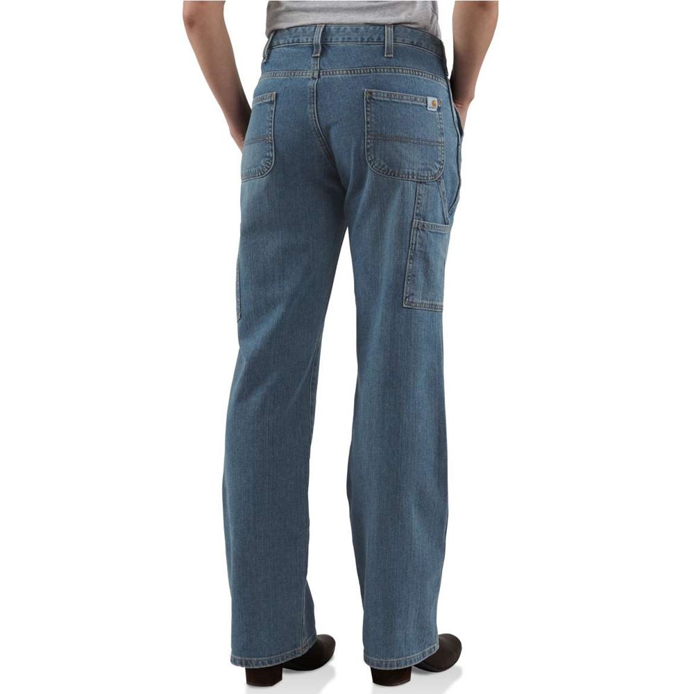 Carhartt Carpenter Size 46x32 Fit Blue Jeans Cotton/Poly Work USA Relax ...