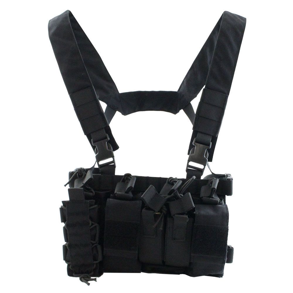 Tactical Magazine Chest Rig - Black | camouflage.ca