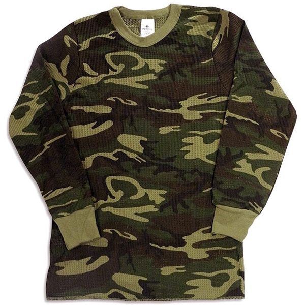 Men’s Waffle Knit Cotton Thermal Camo Shirt | Camouflage.ca