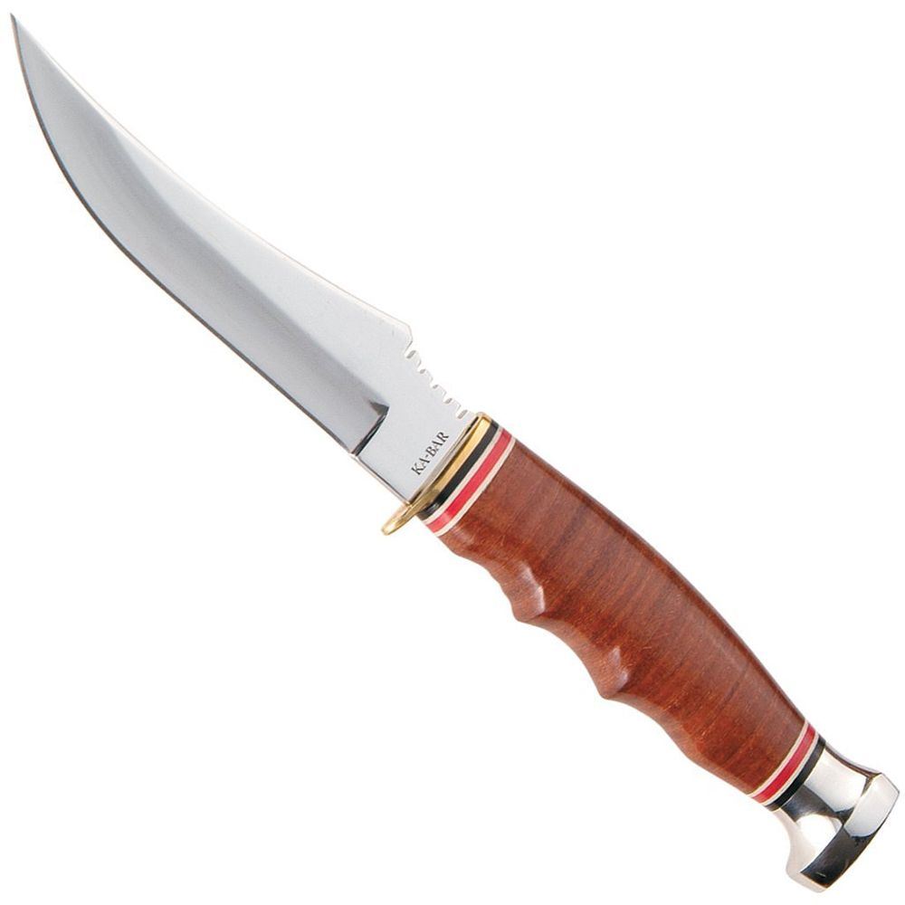 Skinner Stacked Leather Handle Fixed Blade Knife Camouflage.ca