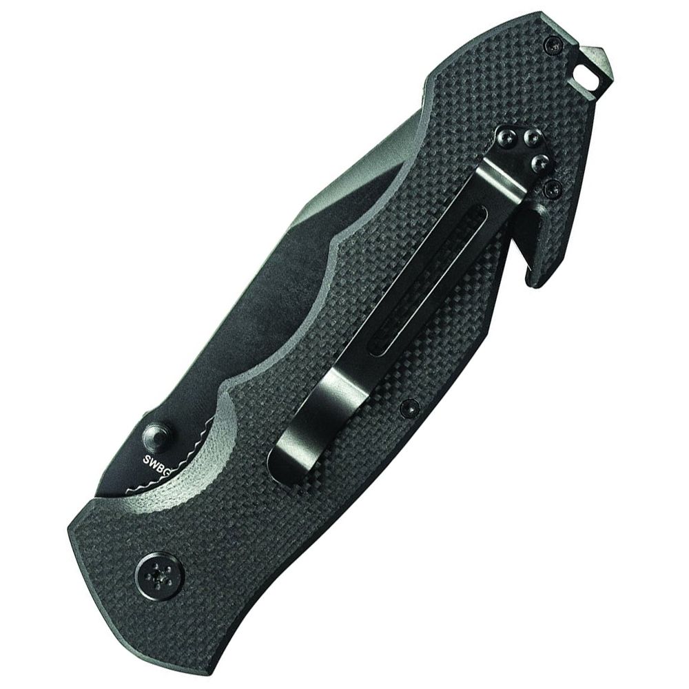 Smith and Wesson Border Guard 5 Liner Lock Black Tanto Folding Knife ...