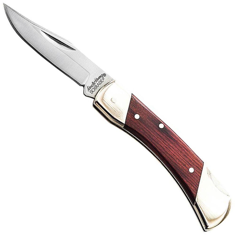 Uncle Henry Brown Bear Lockback Wood Handle Folding Blade Knife