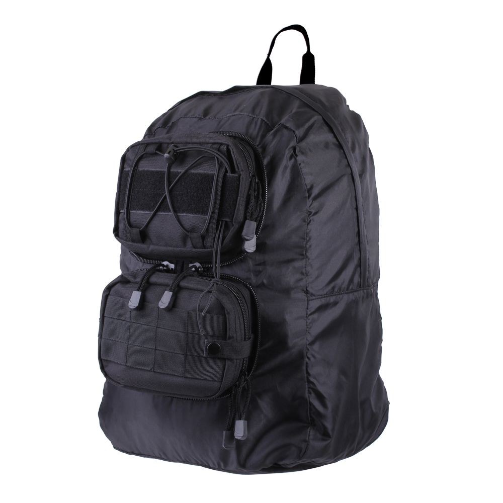 Tactical Foldable Black Backpack | Camouflage.ca
