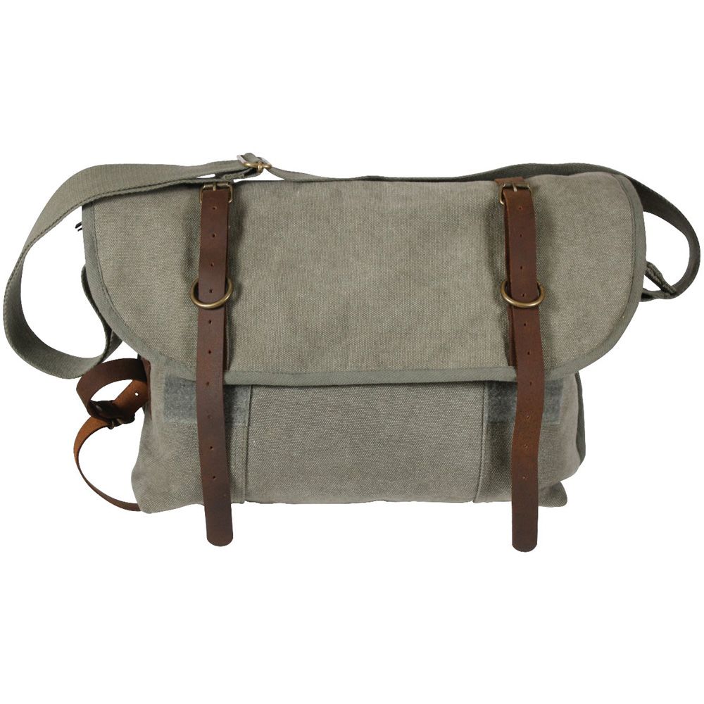 Vintage Canvas Explorer Shoulder Bag with Leather Accents | Camouflage.ca