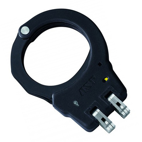 Aluminum 1 Pawl Yellow Hinge Handcuff - Black