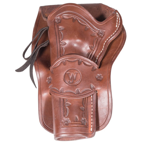 Western Justice Hand Tooled 6 Inch Leather Holster
