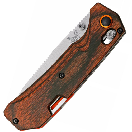 Benchmade Grizzly Creed Folding Knife with Stabilized Wood Handle