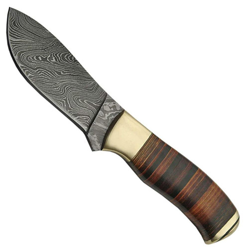Damascus Stacked Leather Hunter