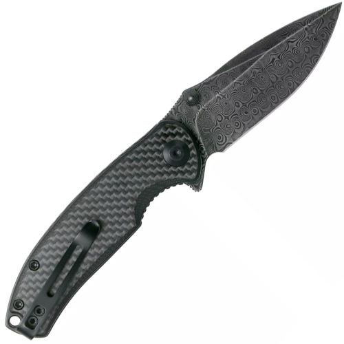 Pintail Damascus Folding Knife w/ Carbon Fiber Overlay 