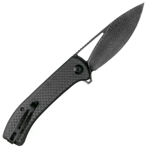 Riffle Damascus Flipper Folding Knife