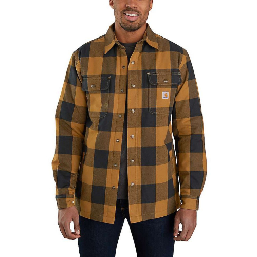 Relaxed Fit Heavywight Flannel Sherpa-Lined Shirt Jacket