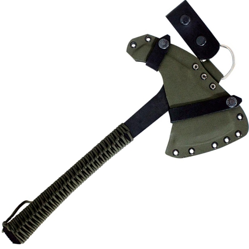 Crafted for various outdoor applications, the army green Condor Sentinel Axe combines superior craftsmanship with functionality 