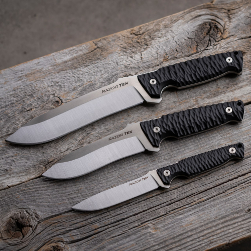 Razor Tek Fixed Knife 6.5 Inch - Black Handle