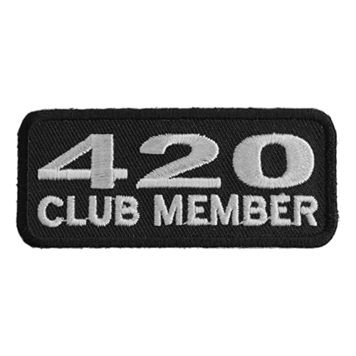 420 Club Funny Stoner Patch - 3x1.25 inch