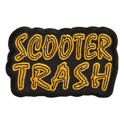 Scooter Trash Fun Biker Patch - 3.5x2.25 inch