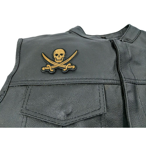 Pirate Sword Skull Patch 3x2.25 Inch