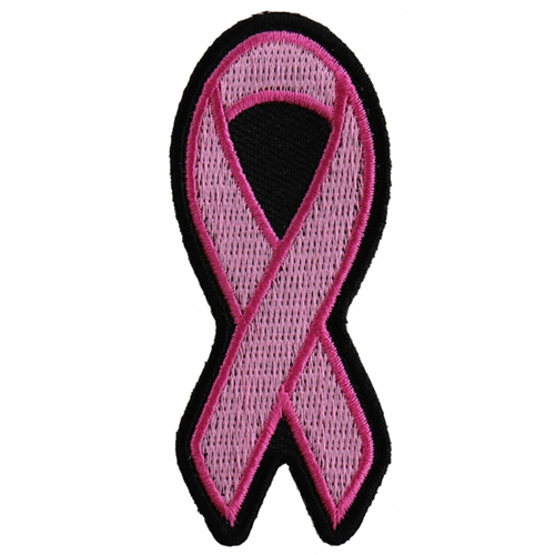 Small Pink Ribbon Breast Cancer Awareness Patch - 1.25x3 Inch