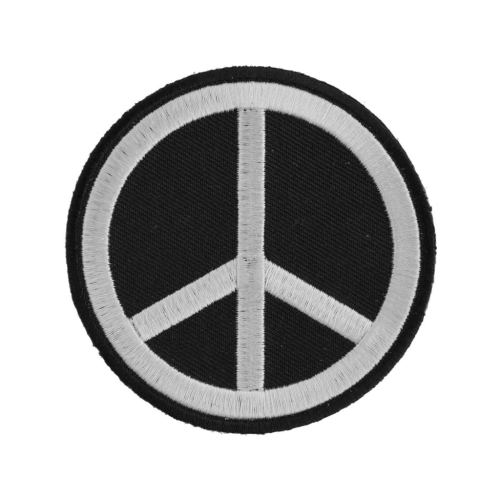 Black White Peace Sign Patch 3x3 inch