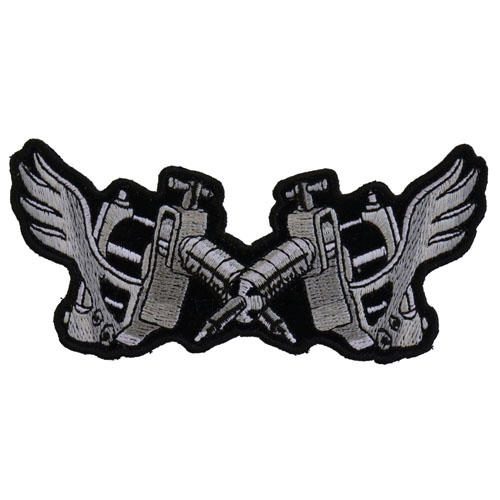 Tattoo Guns Wings Patch Small