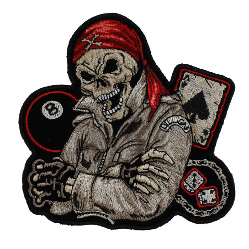 Biker Guy Skull Small Patch - 4x4 Inch