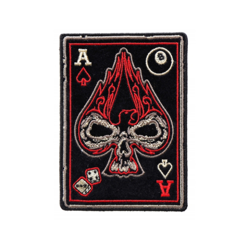 Ace Of Spades Skull Small Biker Patch