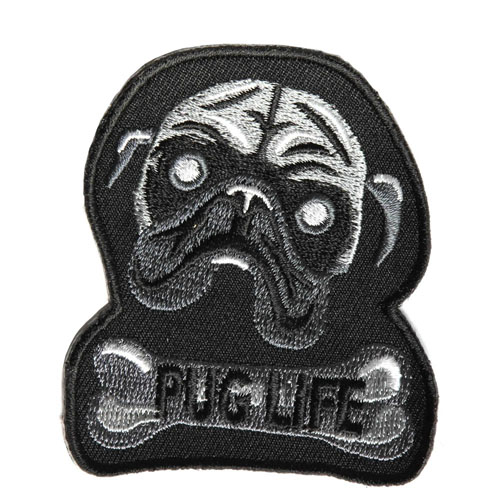 3x2.5 Inch Embroidered Pug Life Patch