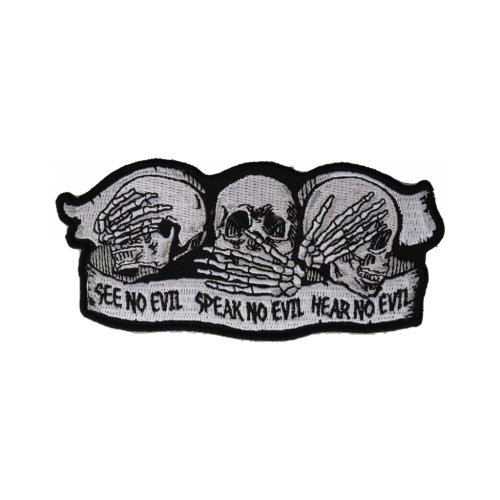 See No Evil Speak No Evil Hear No Evil Skull Patch 