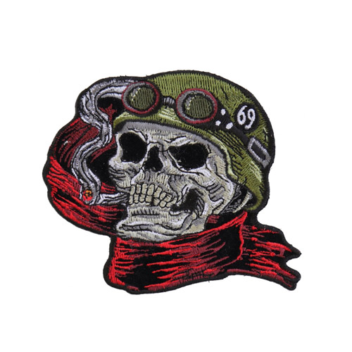 Helmet Skull Scarf Biker 69 Patch - 4x3.5 Inch