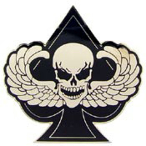 Eagle Emblems Skull Death Spade Pin - 1.125 Inch