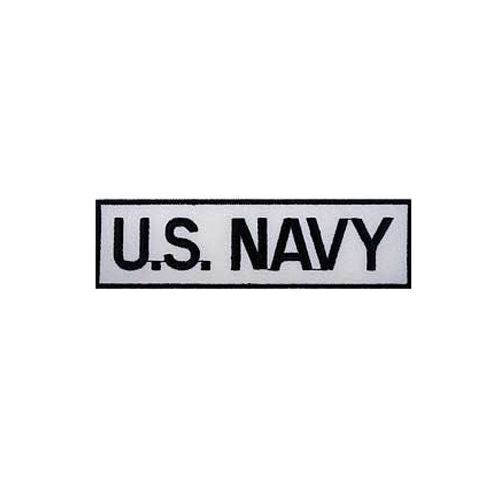 US Navy Tab Patch - White/Black