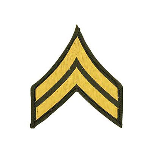 3 Inch Army Dress Green E4 Corporal Patch