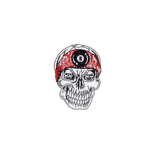 Red Band 3 Inch Skull Patch