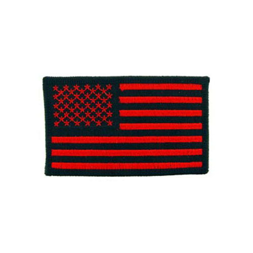 USA Black And Red Ractangle Flag Patch