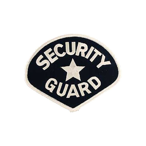 4 3/4 Inch Security Guard White and Black Patch