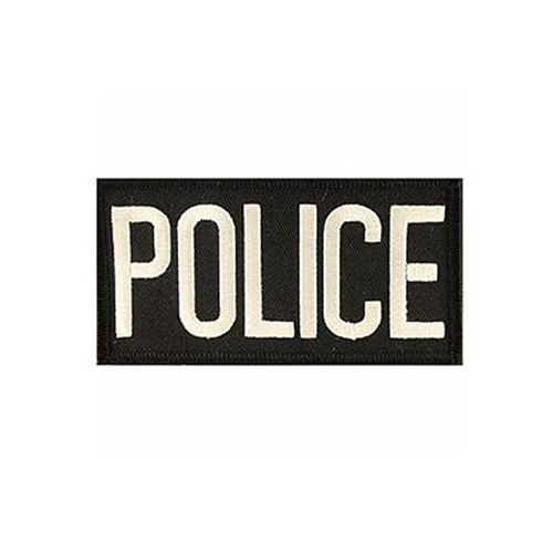 Police Tab White-Black Patch