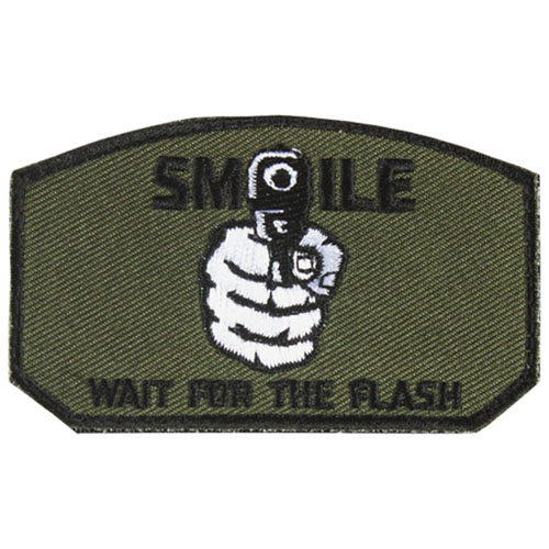 FOX OUTDOOR SMILE WAIT FOR THE FLASH PATCH - OLIVE DRAB