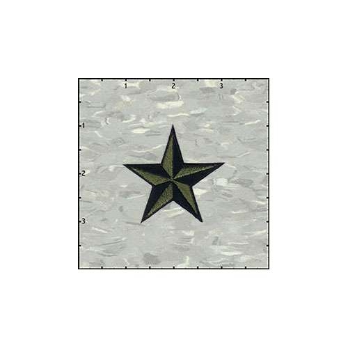 Star 3-D 2 Inches Army Green And Black Patch