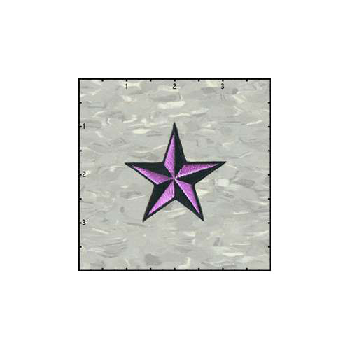 Star 3-D 2 Inches Neon Purple And Black Patch
