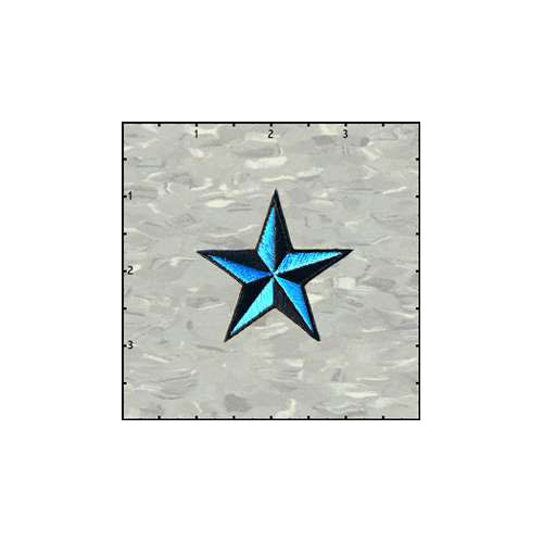 Star 3-D 2 Inches Teal And Black Patch