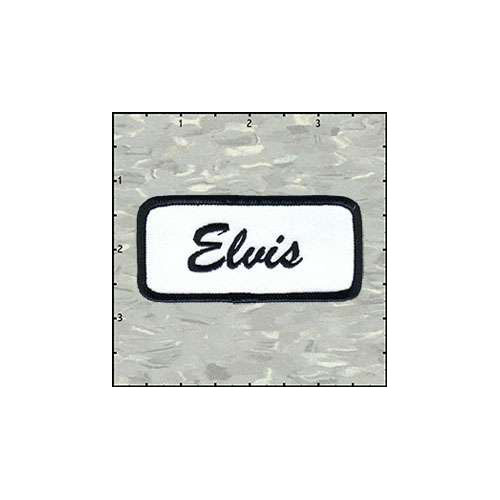 Name Tag Rectangle Elvis Black on White Patch