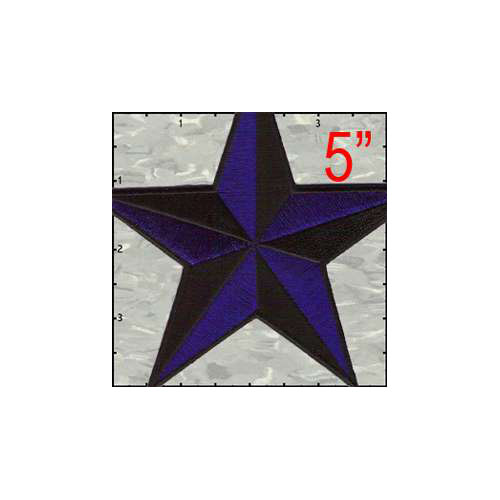 Star 3-D 5 Inches Blue And Black Patch