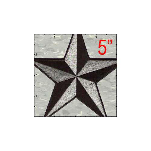 Star 3-D 5 Inches Silver And Black Patch