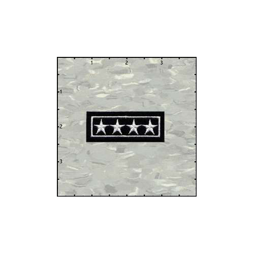 Stars Four in Rectangle White on Black Patch