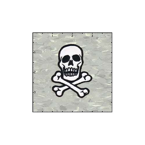Skull Classic 2.75 Inches Black on White Patch