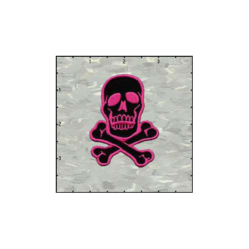 Skull Classic 2.75 Inches Pink on Black Patch