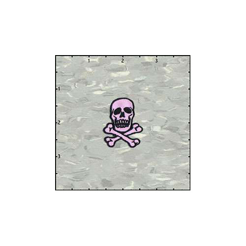 Skull Classic 1.5 Inches Black on Pink Patch