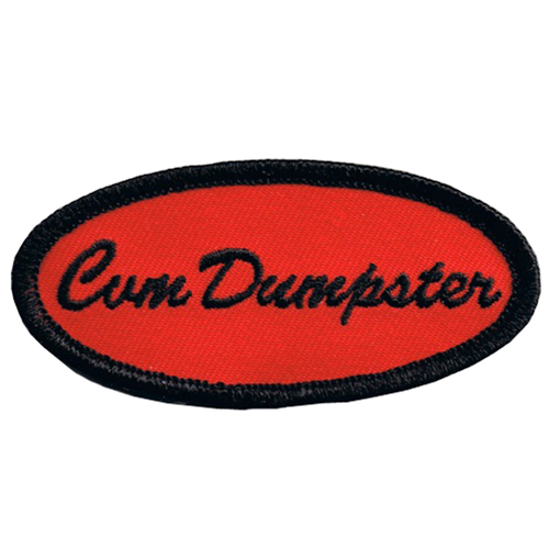 Fuzzy Dude Cum Dumpster Name Tag Patch