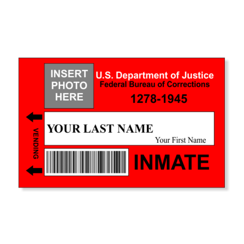 Fuzzy Dude Inmate Name Tag