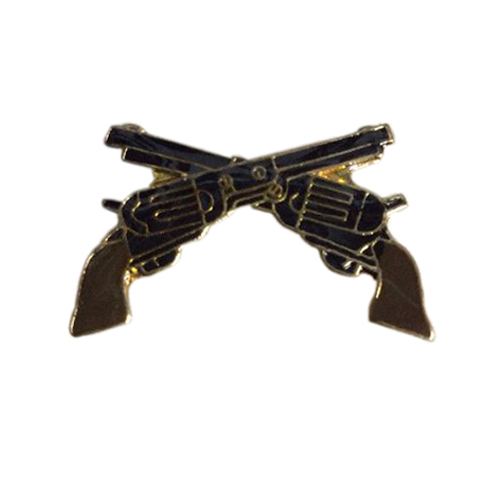 Enamel Pin Revolver Guns Crossed - 1 Inch